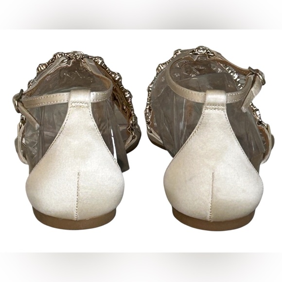 Badgley Mischka Zoanne Champagne Caged Jewel Design Thong Flats Sandals Size 6 - Picture 5 of 12